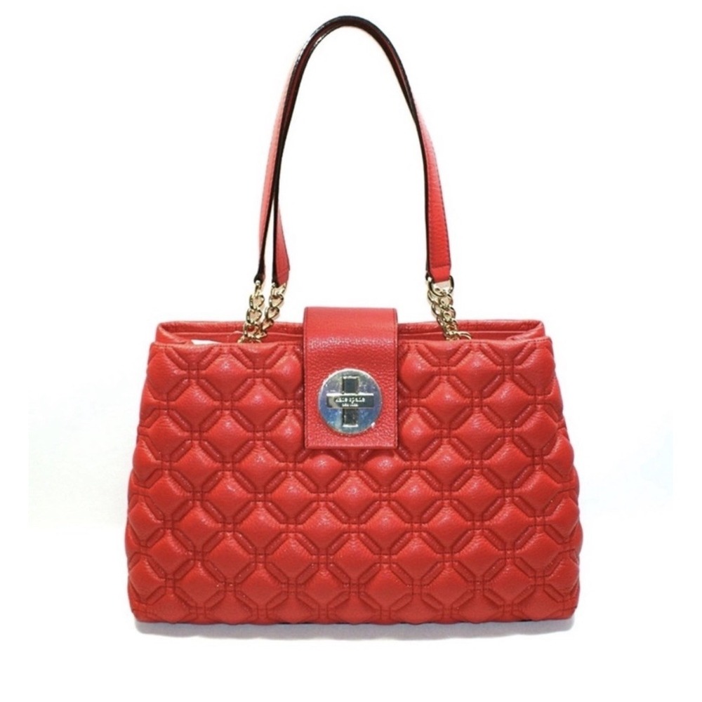 Kate spade orange persimmon leather chain quilt purse $358